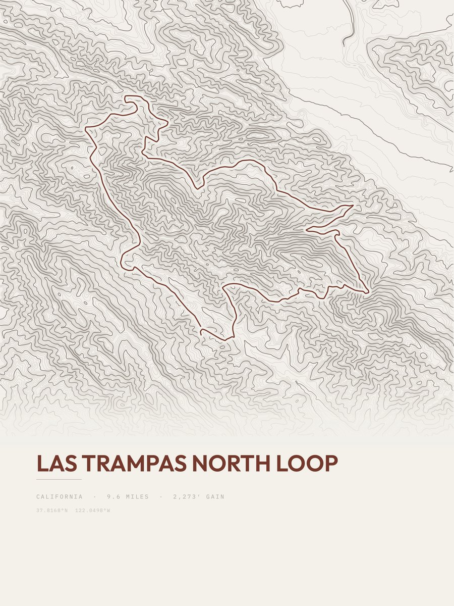 Las Trampas North Loop Topographic print