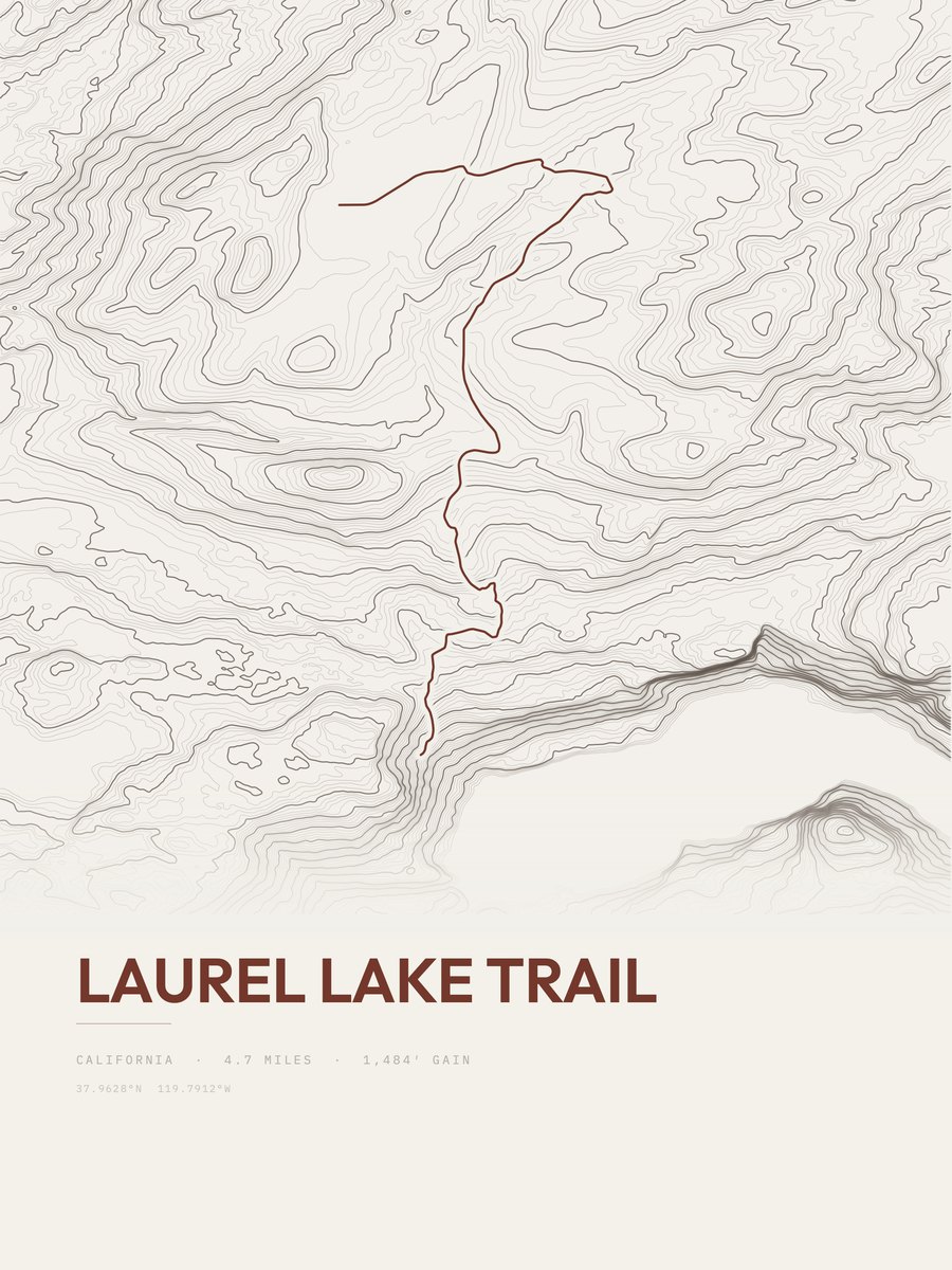 Laurel Lake Trail Topographic print