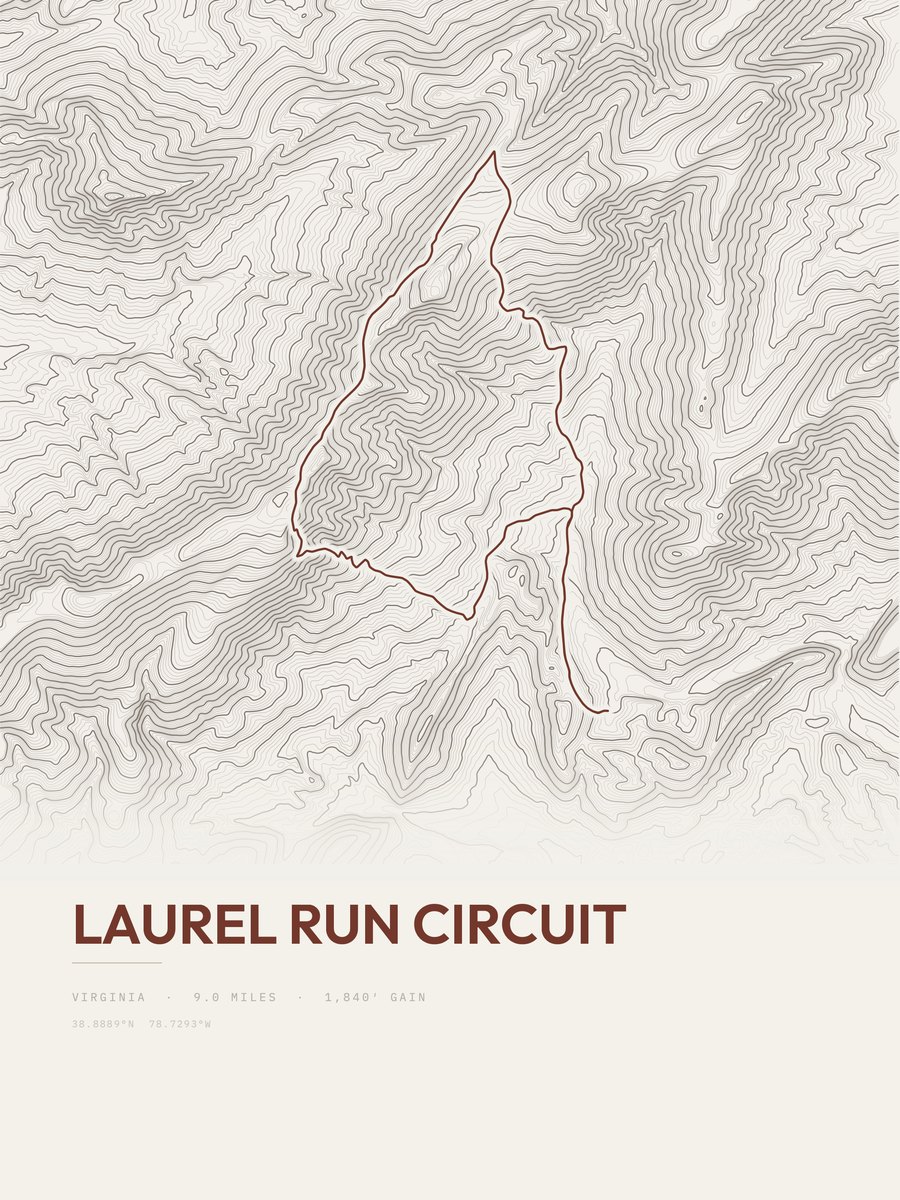 Laurel Run Circuit Topographic print