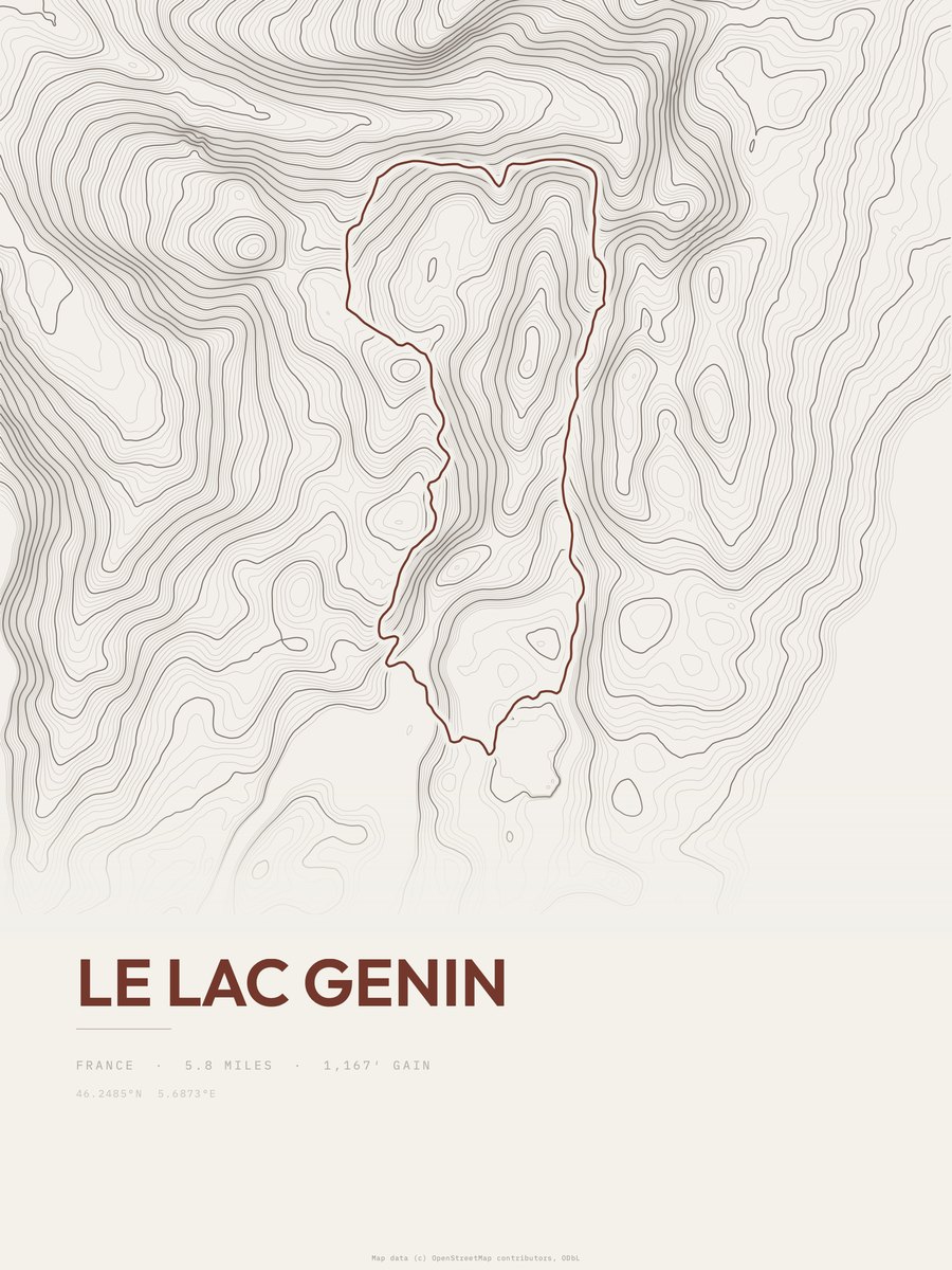Le Lac Genin Topographic print