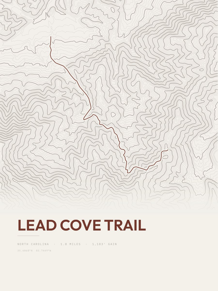 Lead Cove Trail Topographic print