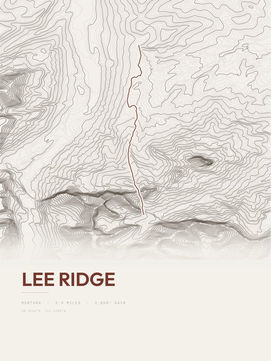 Lee Ridge Topographic print