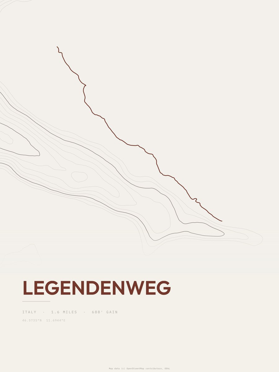 Legendenweg Topographic print