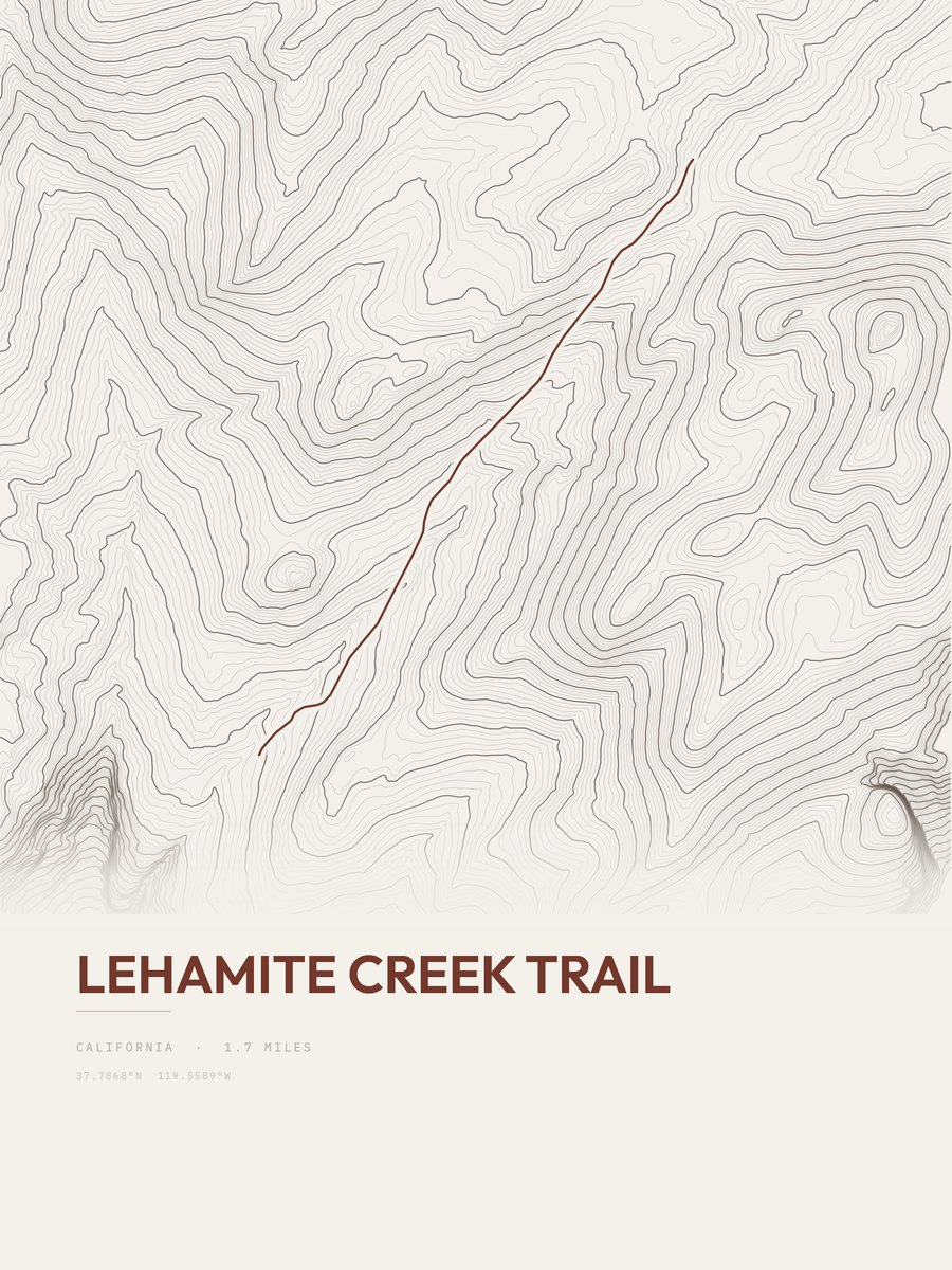 Lehamite Creek Trail Topographic print