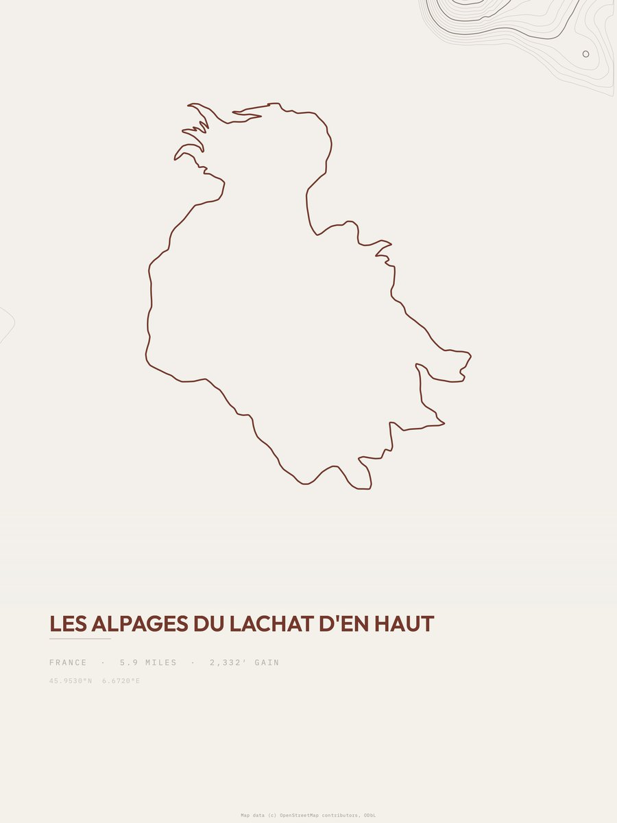 Les alpages du Lachat d'en Haut Topographic print