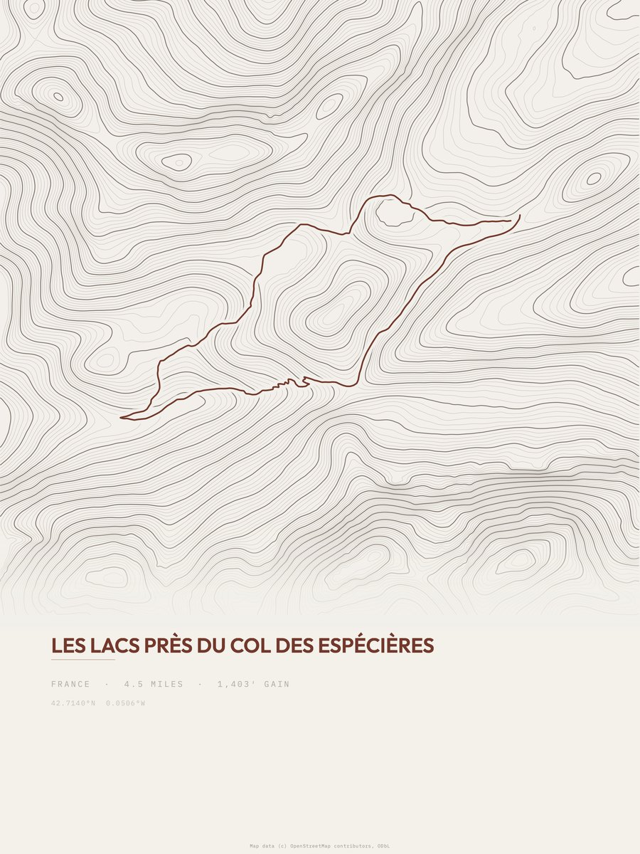 Col des Espécières Topographic print