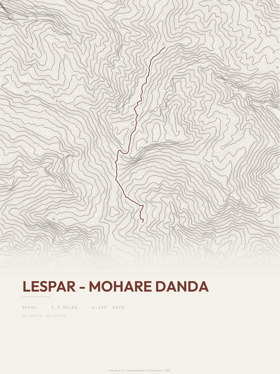Lespar - Mohare danda Topographic print