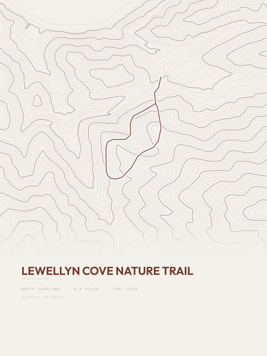 Lewellyn Cove Nature Trail Topographic print