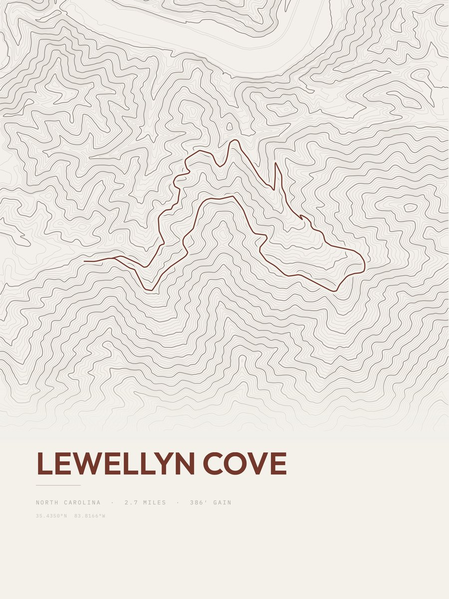 Lewellyn Cove Topographic print