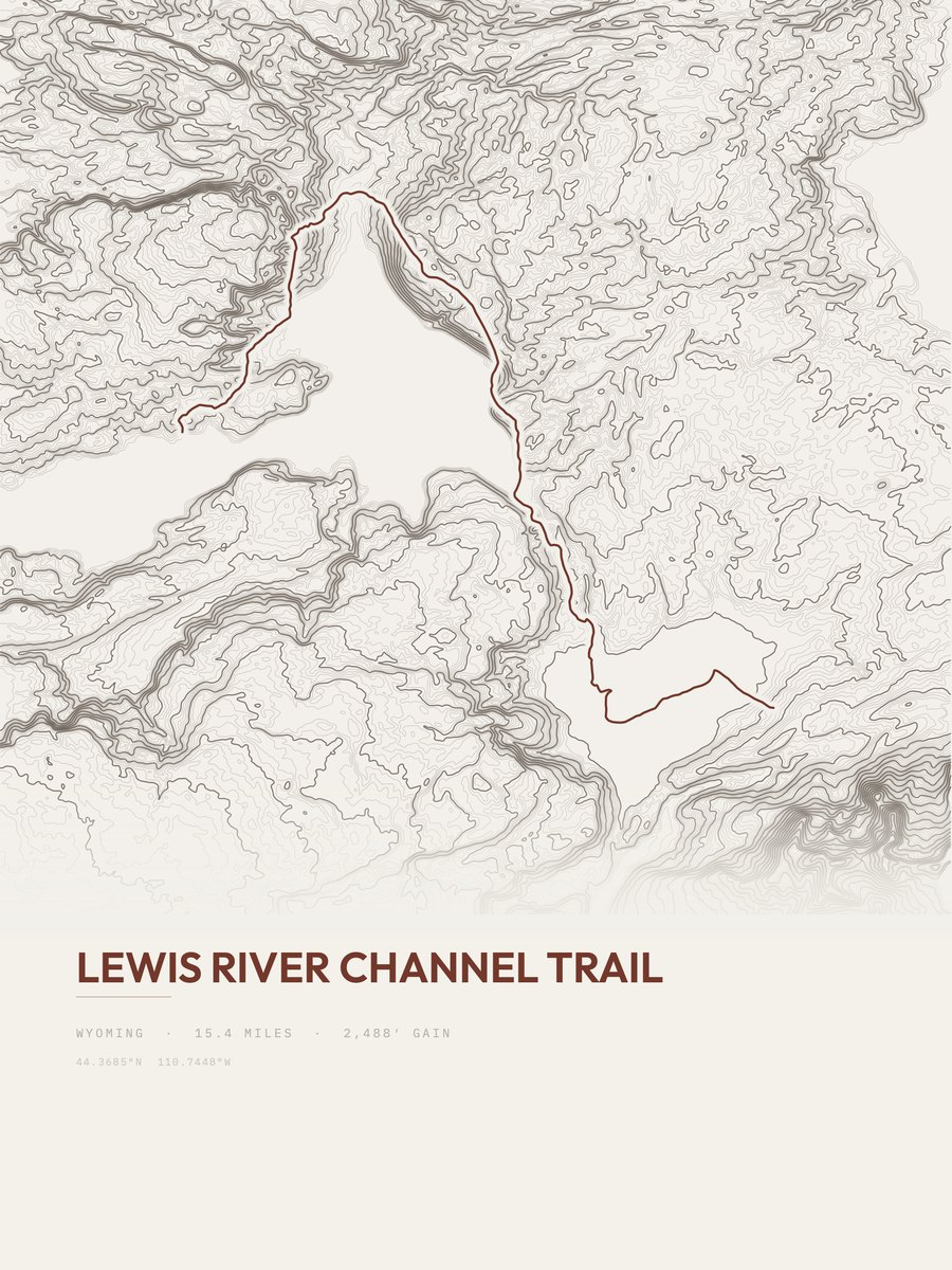 Lewis River Channel Trail topographic trail print