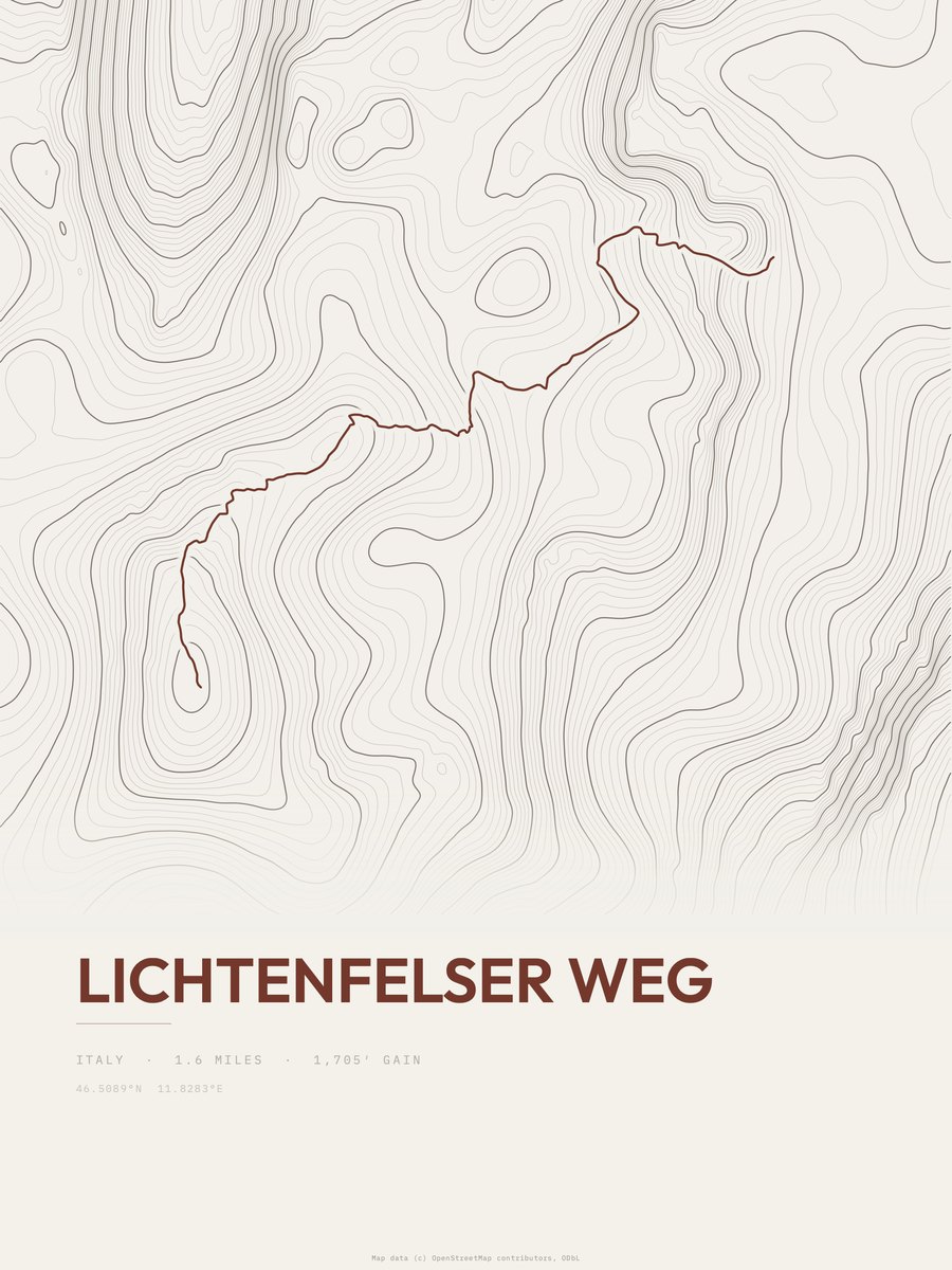 Lichtenfelser Weg Topographic print