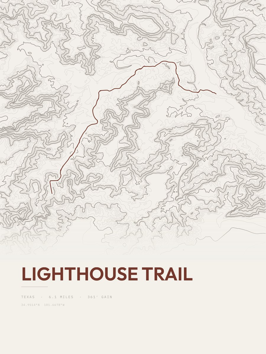 Lighthouse Trail Topographic print