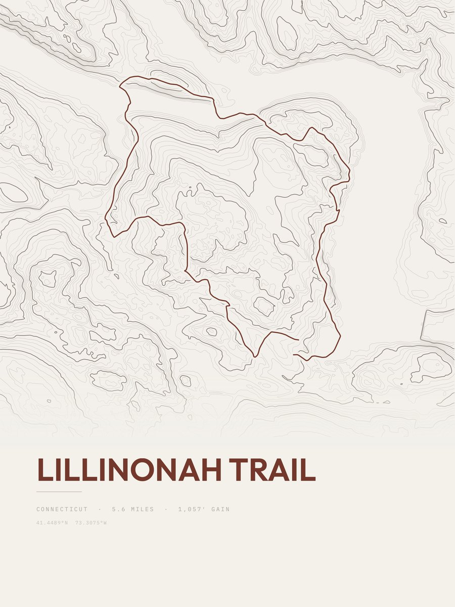 Lillinonah Trail topographic trail print