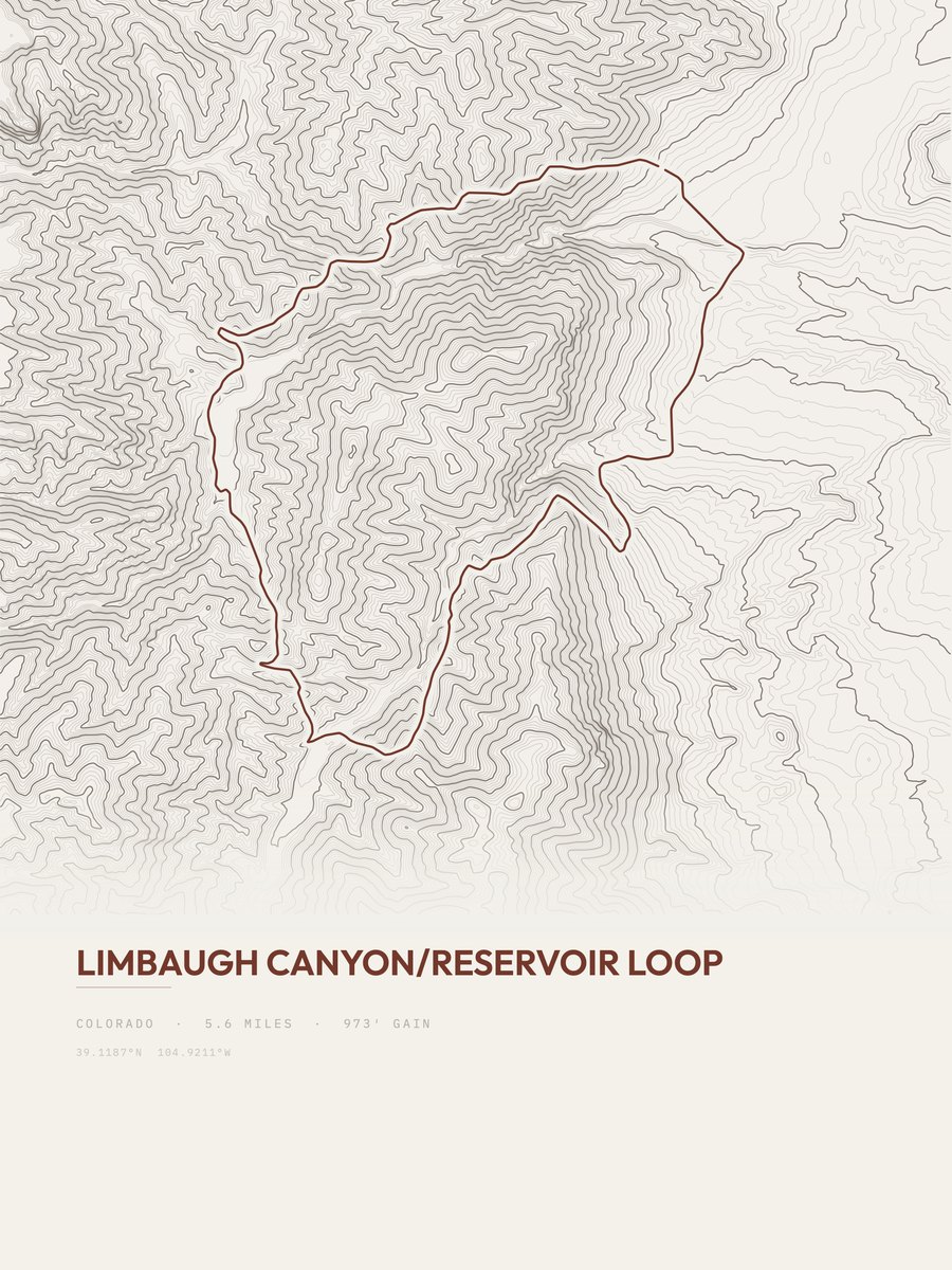Limbaugh Canyon / Reservoir Loop Topographic print