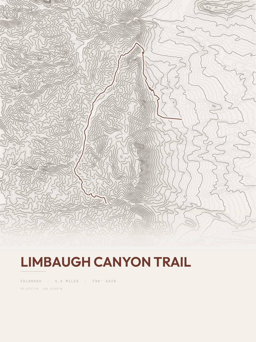 Limbaugh Canyon Trail Topographic print