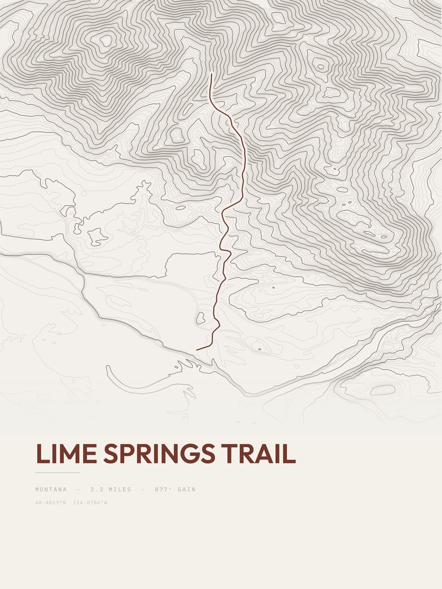 Lime Springs Trail Topographic print