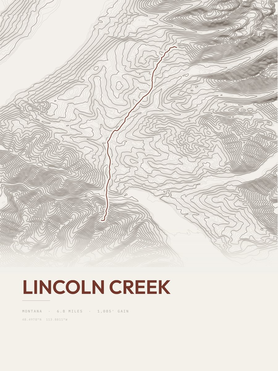 Lincoln Creek Topographic print