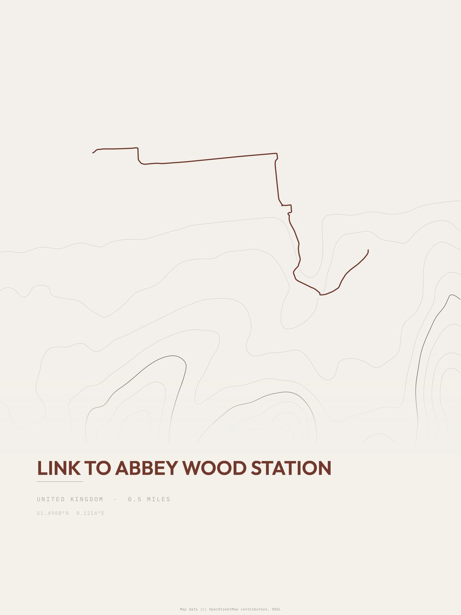 link to Abbey Wood station Topographic print