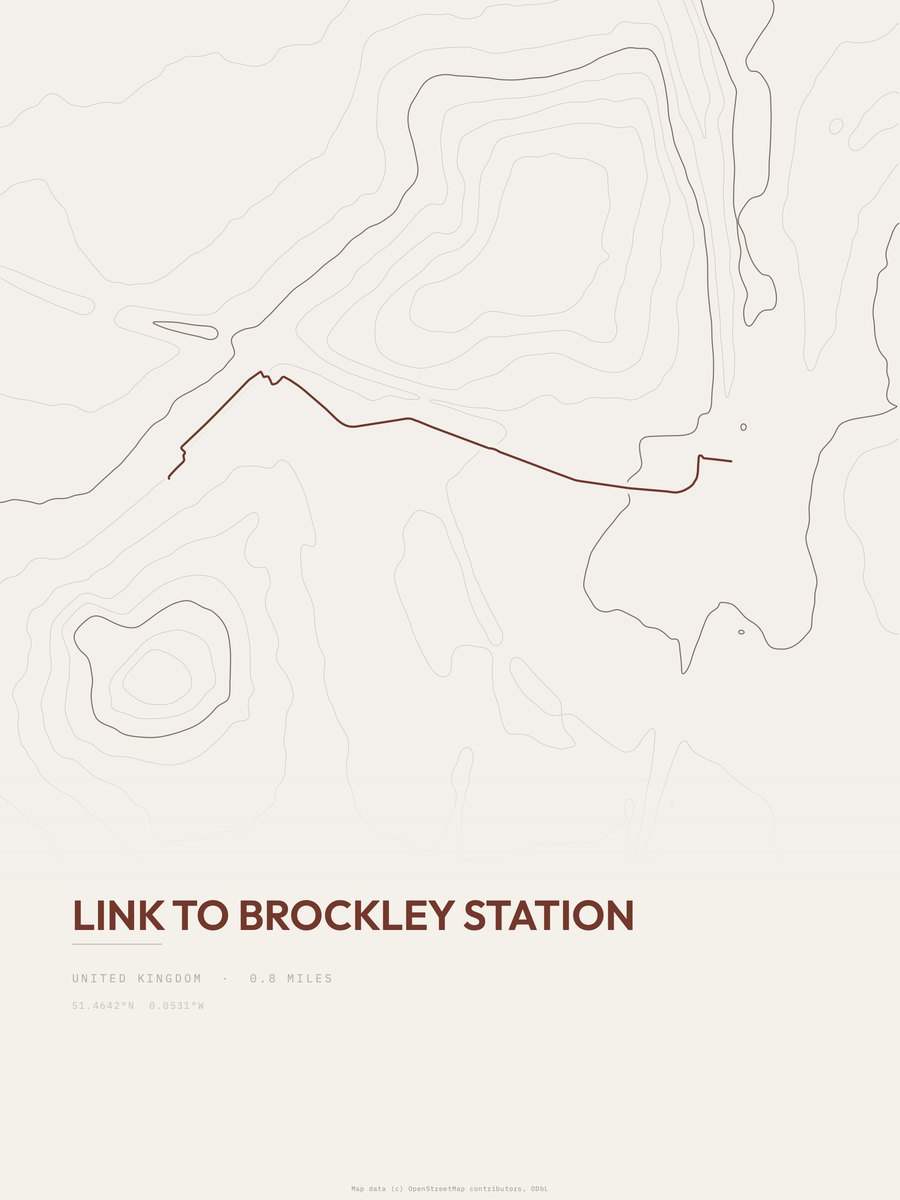 link to Brockley station Topographic print