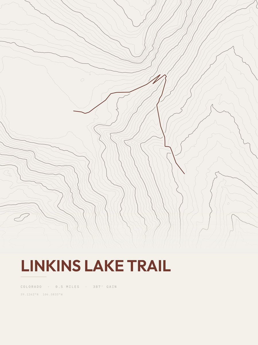 Linkins Lake Trail Topographic print
