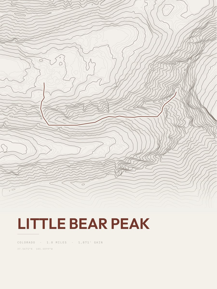 Little Bear Peak Topographic print