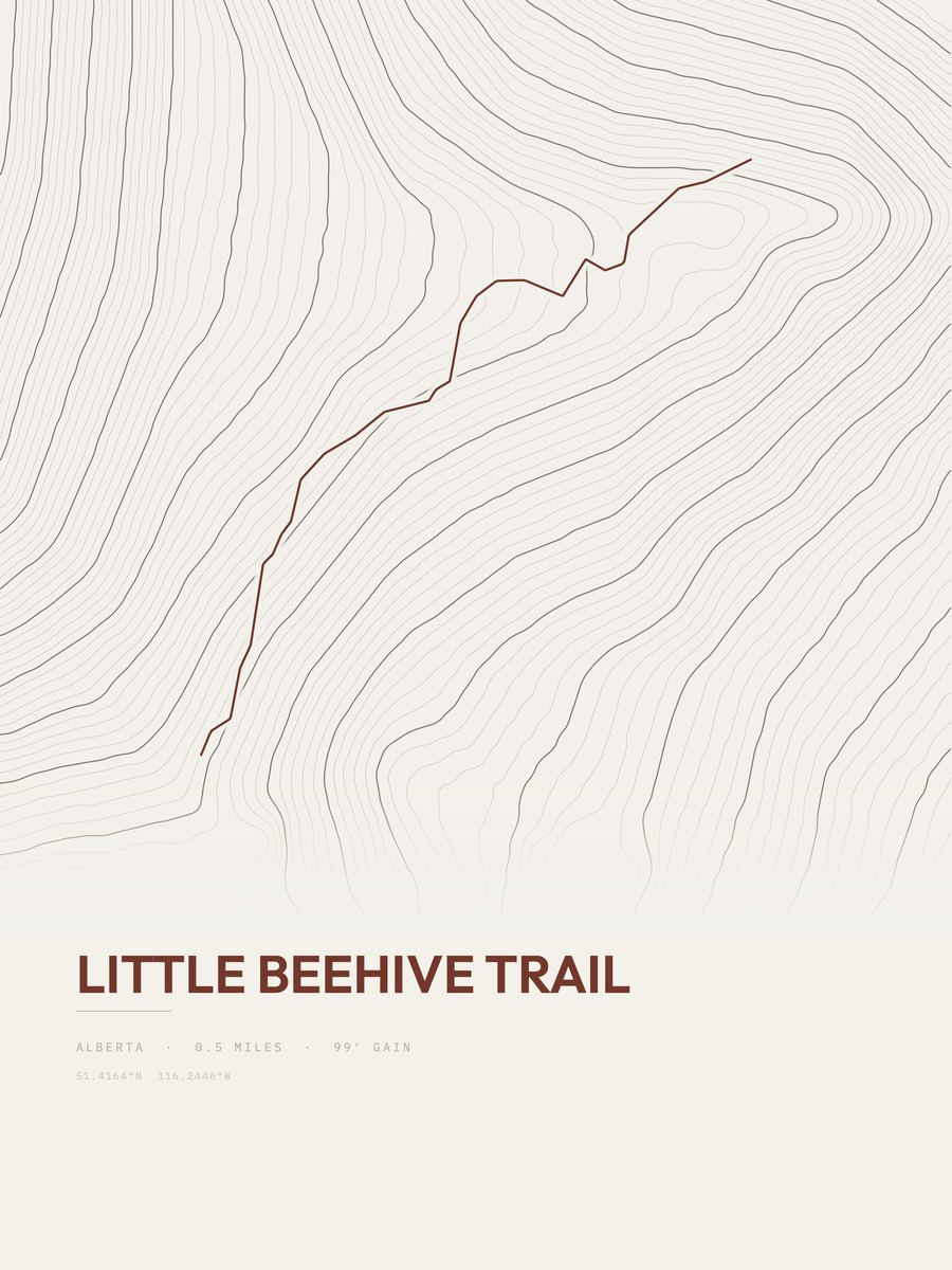 Little Beehive Trail Topographic print