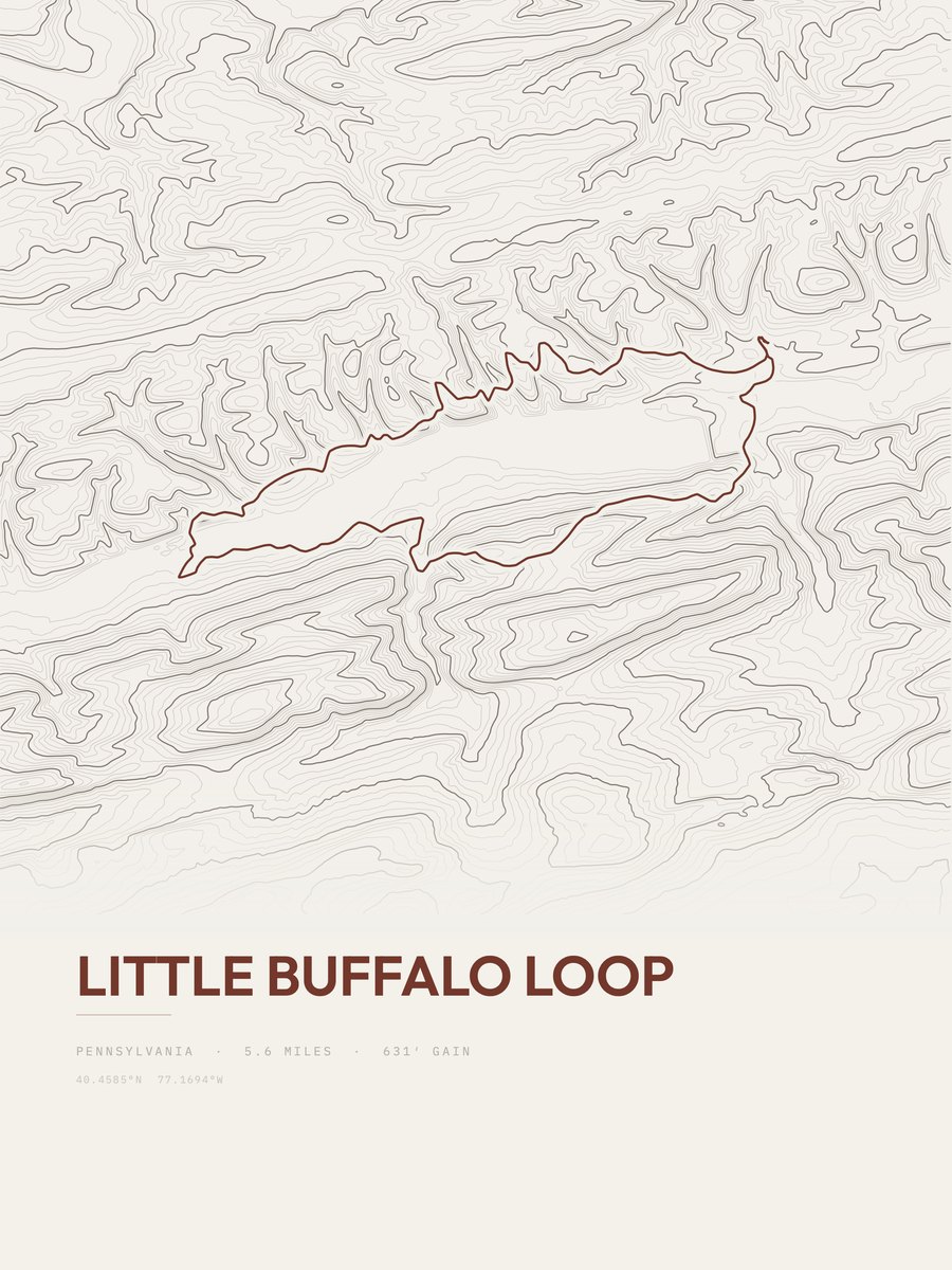 Little Buffalo Loop Topographic print