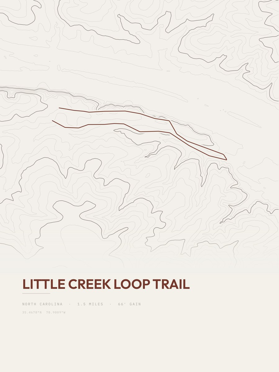 Little Creek Loop Trail topographic trail print