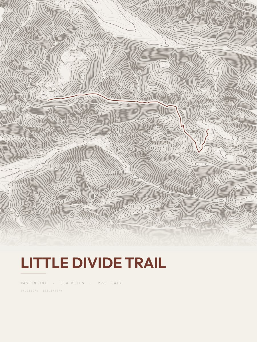 Little Divide Trail Topographic print