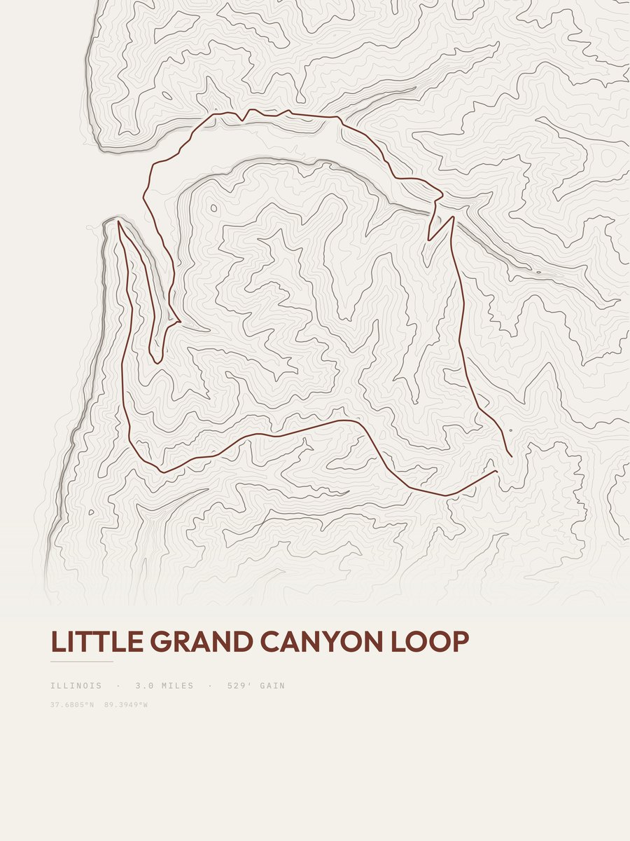Little Grand Canyon Loop topographic trail print