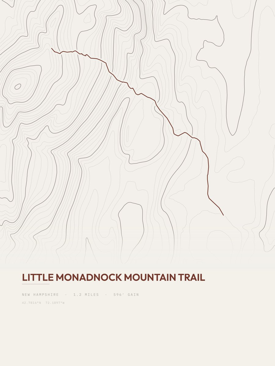 Little Monadnock Mountain Trail Topographic print