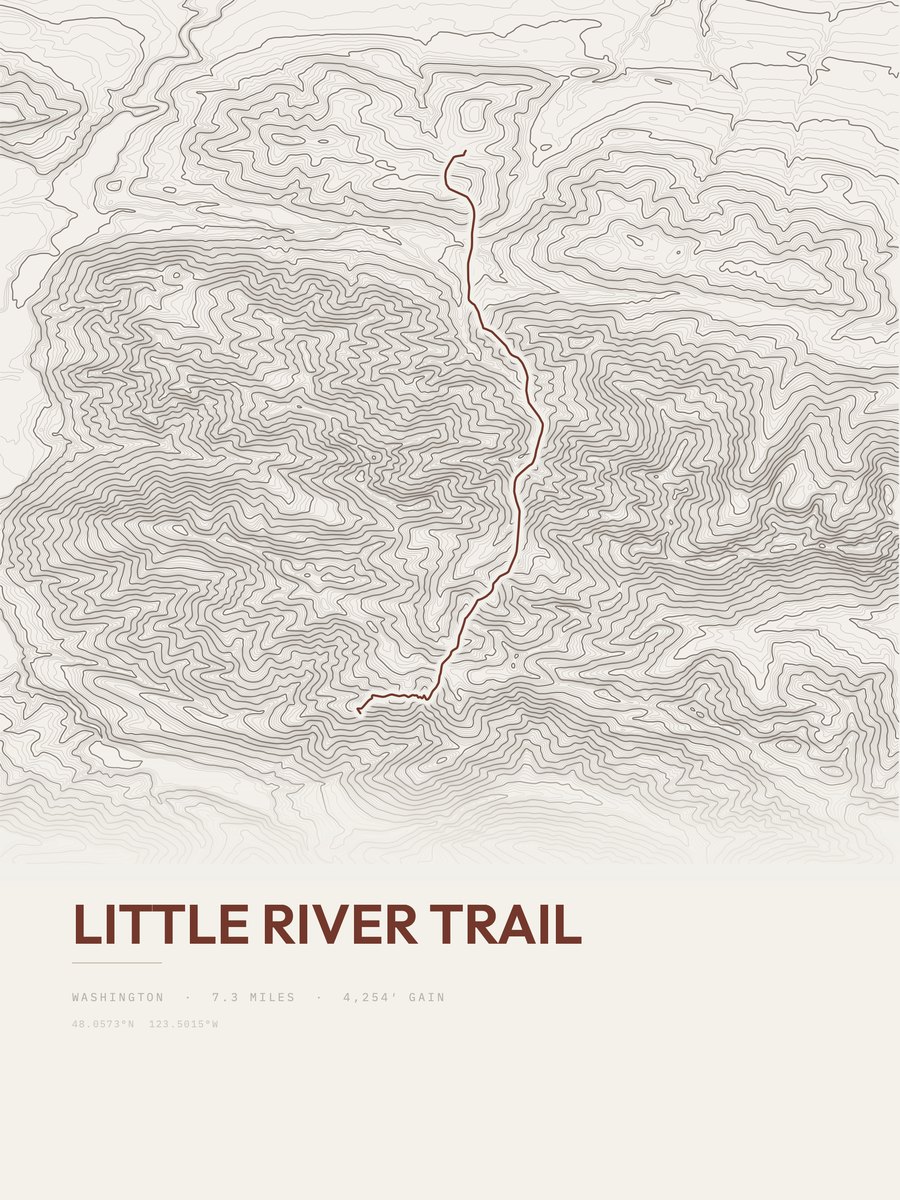 Little River Trail Topographic print