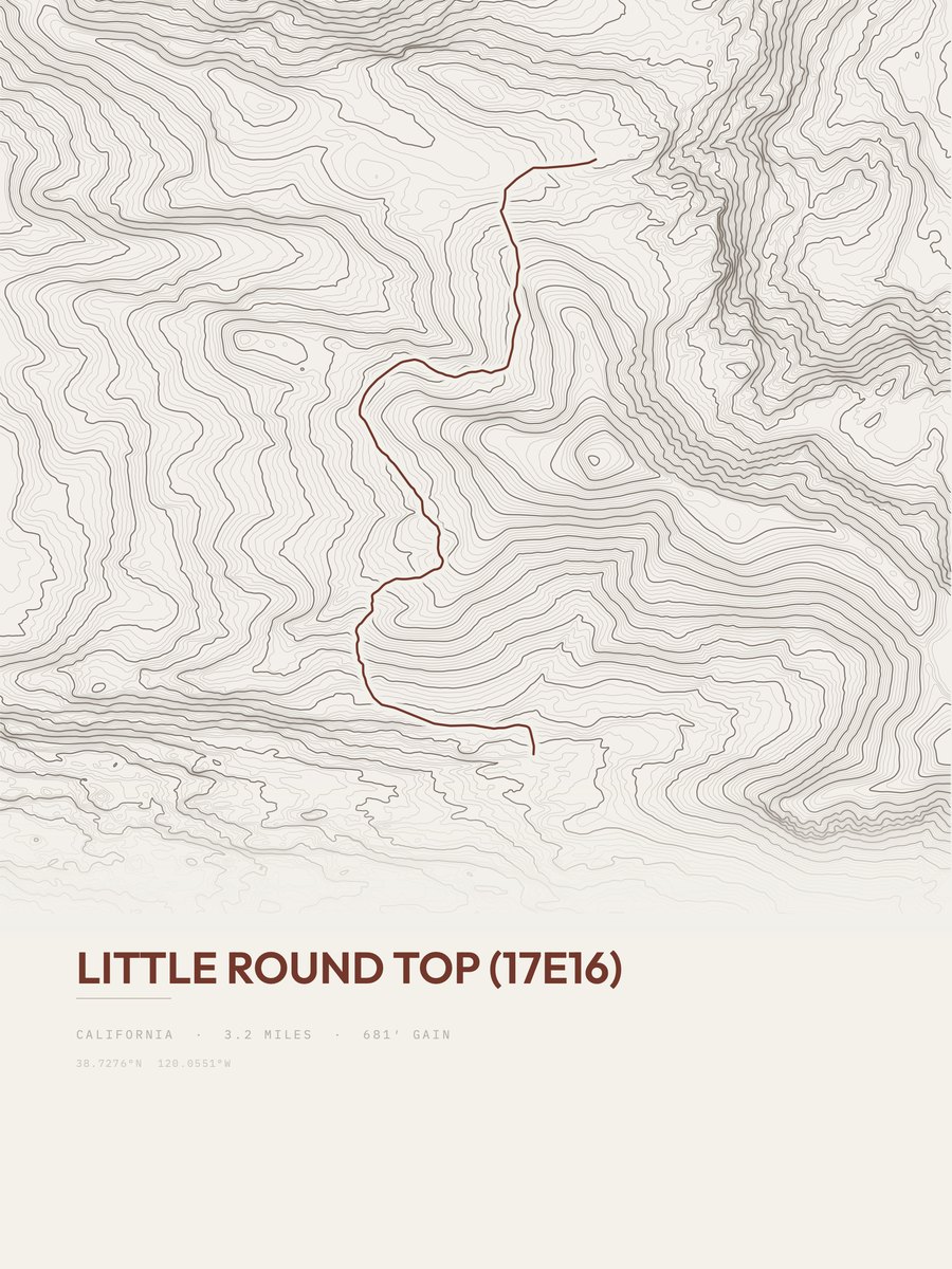 Little Round Top (17E16) Topographic print
