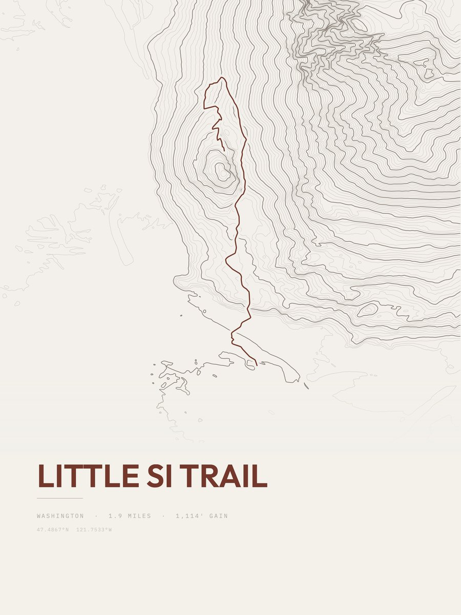 Little Si Trail Topographic print