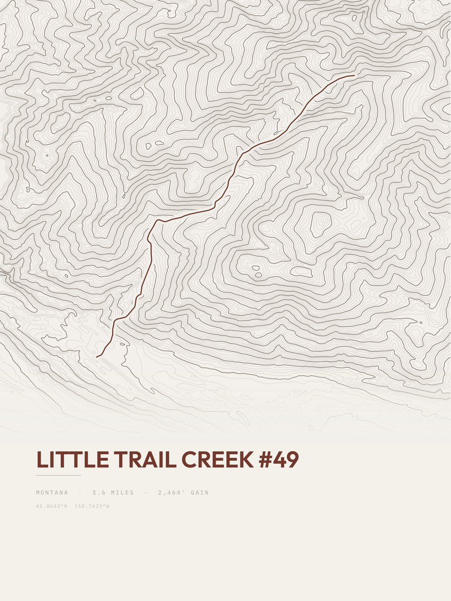Little Trail Creek Topographic print
