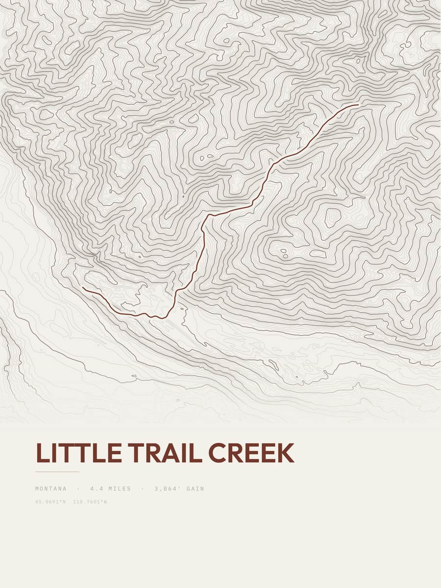 Little Trail Creek Topographic print