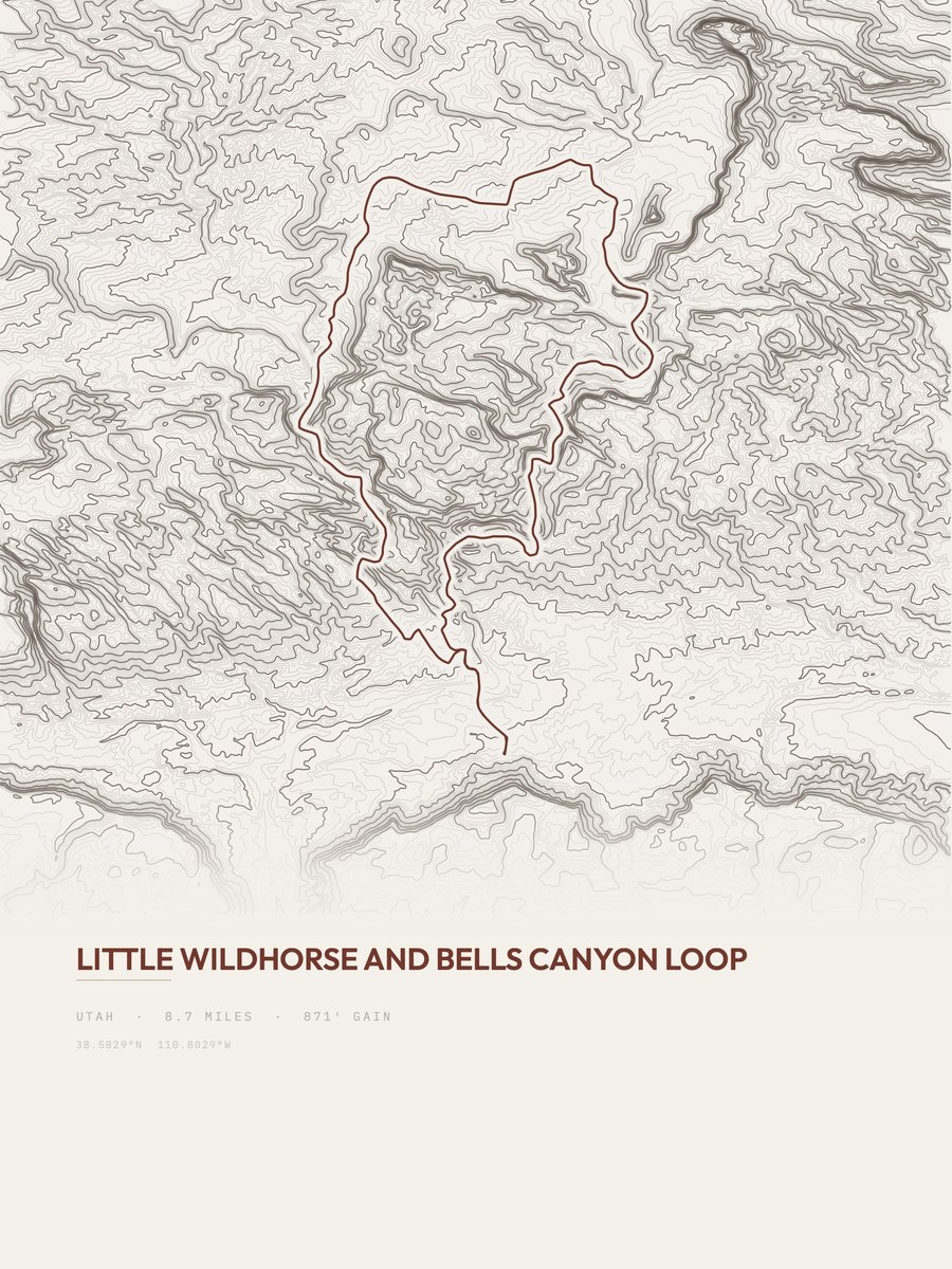 Little Wildhorse Topographic print