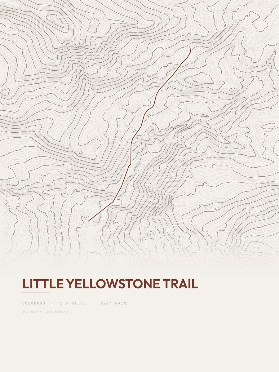 Little Yellowstone Trail Topographic print
