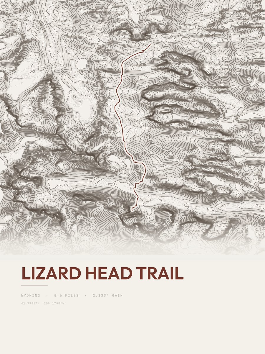 Lizard Head Trail Topographic print
