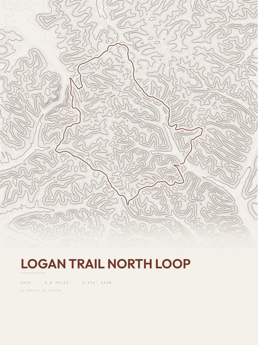Logan Trail North Loop Topographic print