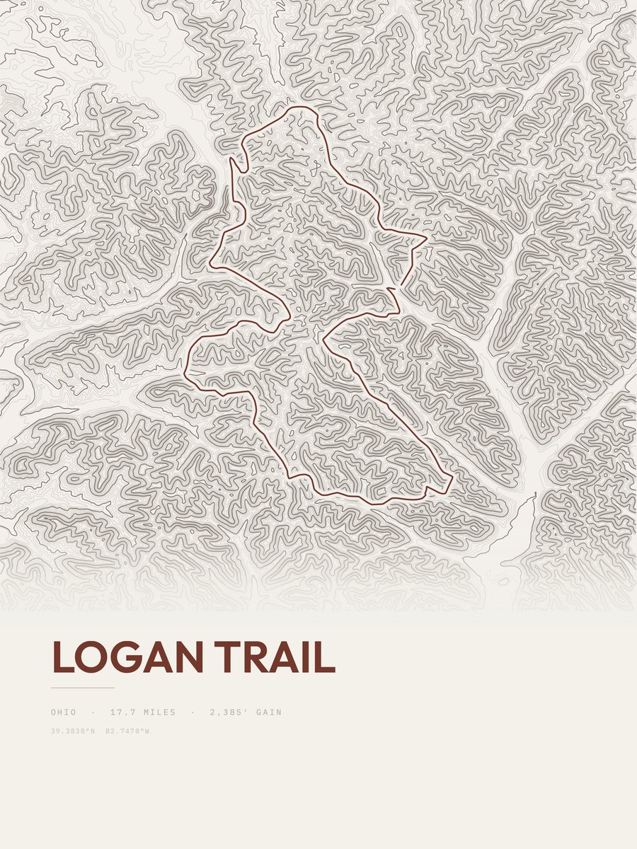 Logan Trail Topographic print