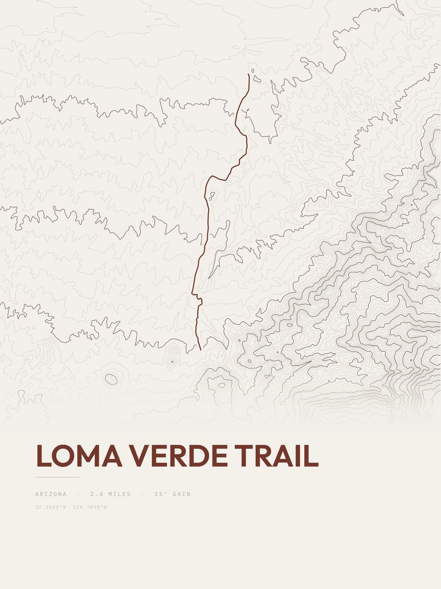 Loma Verde Trail Topographic print