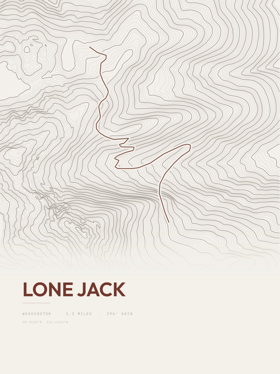 Lone Jack topographic trail print