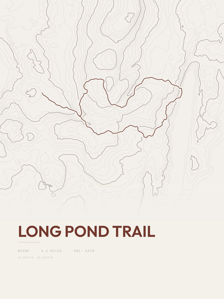 Long Pond Trail Topographic print