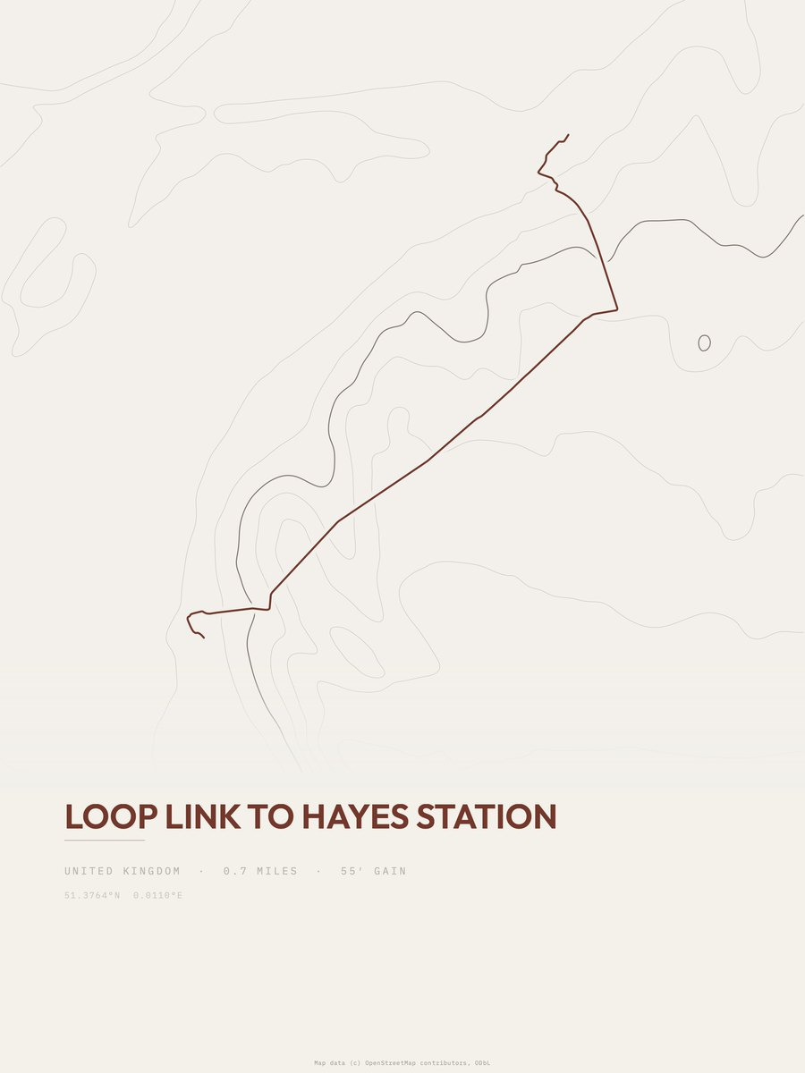 LOOP link to Hayes station Topographic print