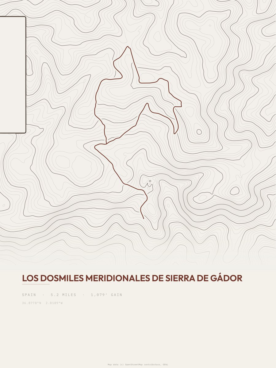 Los Dosmiles Meridionales Topographic print