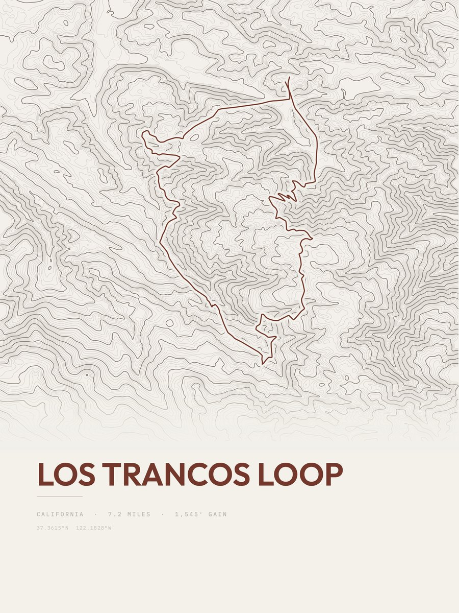 Los Trancos Loop Topographic print