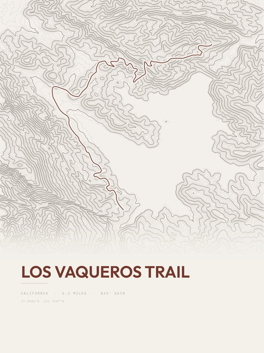 Los Vaqueros Trail Topographic print