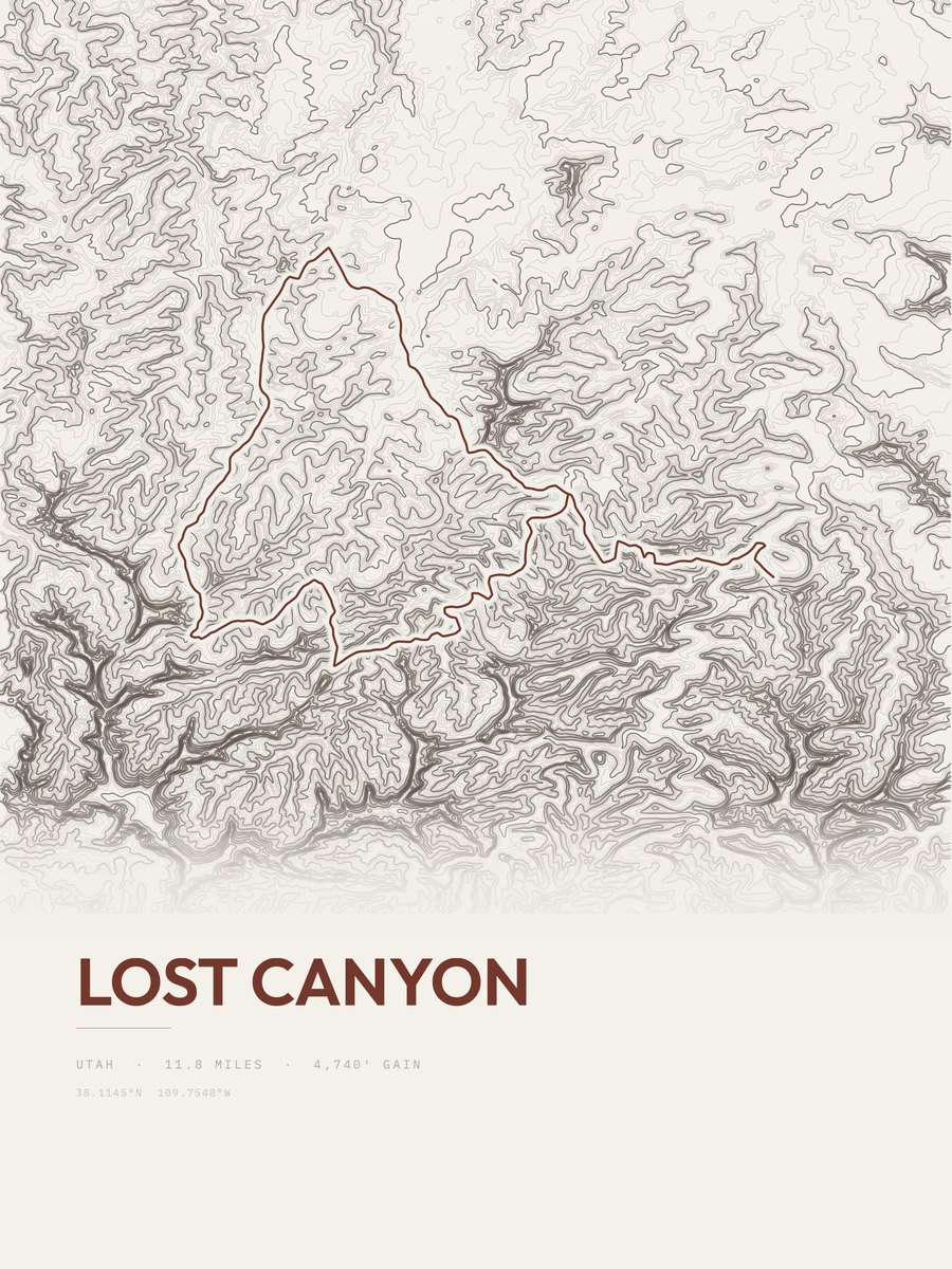Lost Canyon Topographic print