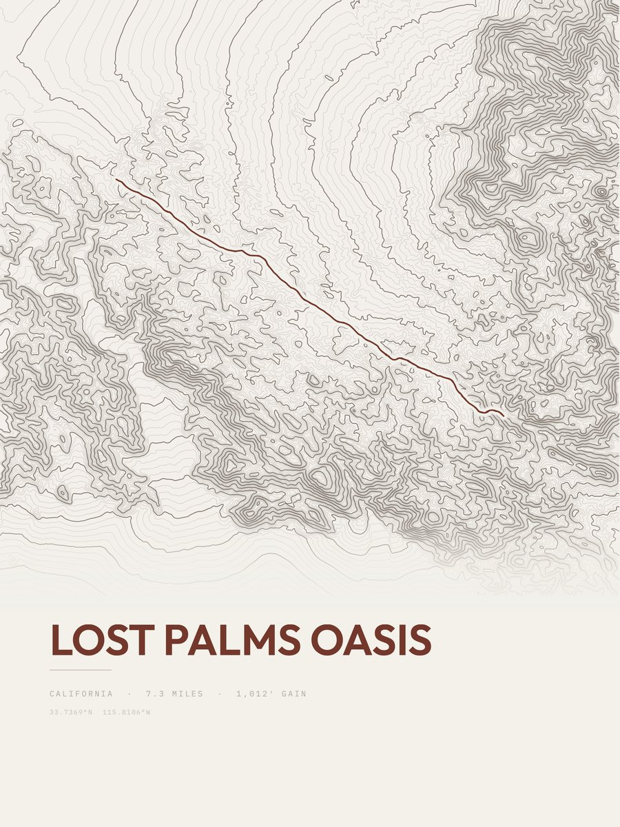 Lost Palms Oasis Topographic print